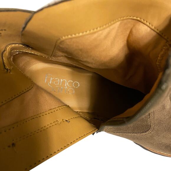 FRANCO SARTO 8M Brown Suede Leather Booties L-Chevelle Side Zip Boots READ - Picture 7 of 15